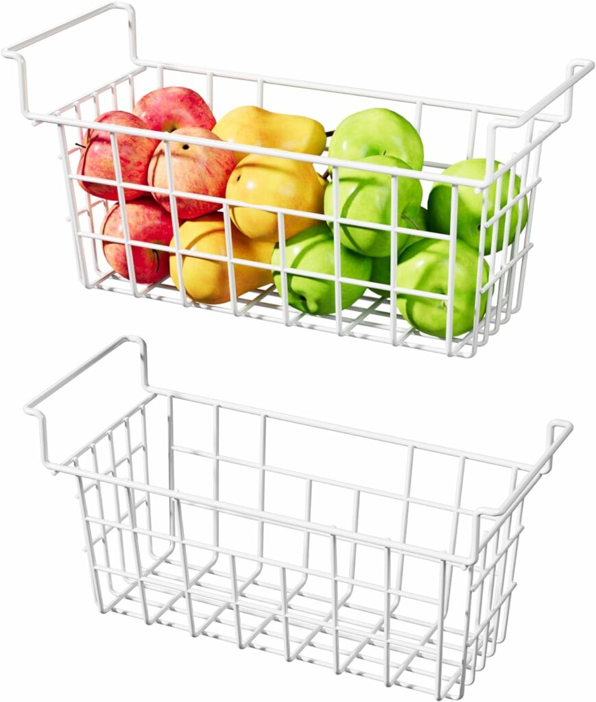 Freezer Organizer Bins, Freezer Baskets for Chest Freezer, Deep Upright Freezer Storage Bins with Handles, 17.5 Inch, 2 Pack